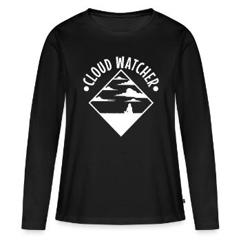 Cloud Watcher - Women's Premium Organic Long Sleeve Shirt - black - Front - Julia (174cm)