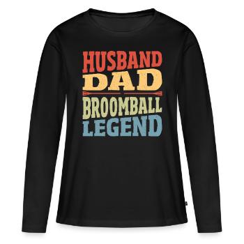 Mari Père Balai Légende Balai Balai - T-shirt manches longues Premium bio Femme - noir - Devant - Julia (174cm)