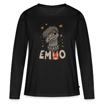 Emo Boy Emo Girl Emu Bird Emocore Punk Aesthetics - Women's Premium Organic Long Sleeve Shirt - black - Front - Julia (174cm)