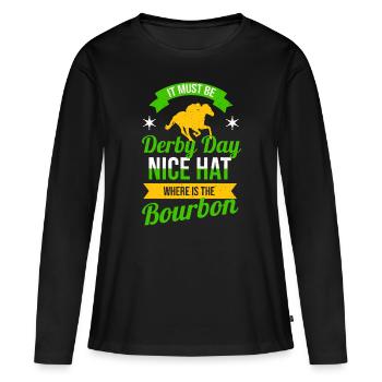 Lustiges Pferderennen Es muss Derby-Tag sein KY Derby H - Frauen Premium Bio Langarmshirt - Schwarz - Vorne - Julia (174cm)