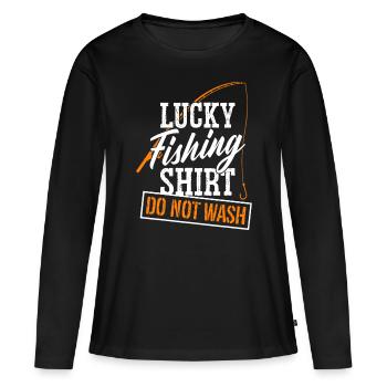 Angel-Humor, Angel-Liebhaber - Frauen Premium Bio Langarmshirt - Schwarz - Vorne - Julia (174cm)
