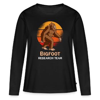 Équipe de recherche Bigfoot - T-shirt manches longues Premium bio Femme - noir - Devant - Julia (174cm)