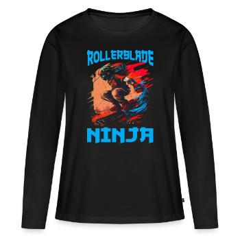 Rollerblade Ninja 6 - T-shirt manches longues Premium bio Femme - noir - Devant - Julia (174cm)