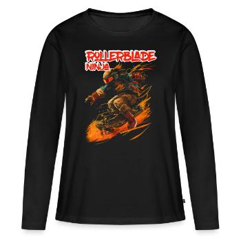 Rollerblade Ninja 5 - T-shirt manches longues Premium bio Femme - noir - Devant - Julia (174cm)