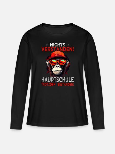 Hauptschule bestanden - Schulabschluss - Frauen Premium Bio Langarmshirt - Schwarz