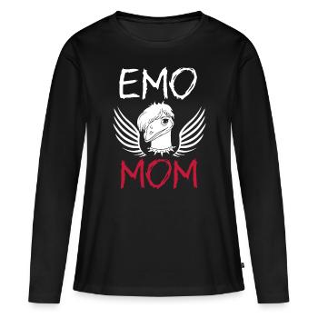 Emo Girl Emu Bird Emocore Punk Esthétique Goth - T-shirt manches longues Premium bio Femme - noir - Devant - Julia (174cm)