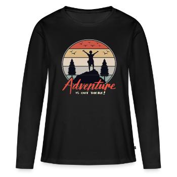 Randonnée Rétro Randonnée Randonnée Randonnée Montagne Randonneurs - T-shirt manches longues Premium bio Femme - noir - Devant - Julia (174cm)