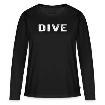 Diver Underwater Diving Dive - Frauen Premium Bio Langarmshirt - Schwarz - Vorne - Julia (174cm)