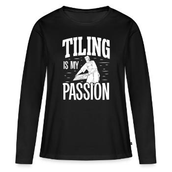 Carrelage My Passion Carrelage de sol - T-shirt manches longues Premium bio Femme - noir - Devant - Julia (174cm)