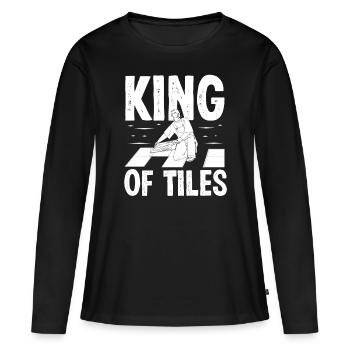 Carrelage Roi des carreaux Couche de sol Carrelage - T-shirt manches longues Premium bio Femme - noir - Devant - Julia (174cm)