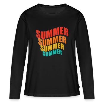 Été Été - T-shirt manches longues Premium bio Femme - noir - Devant - Julia (174cm)