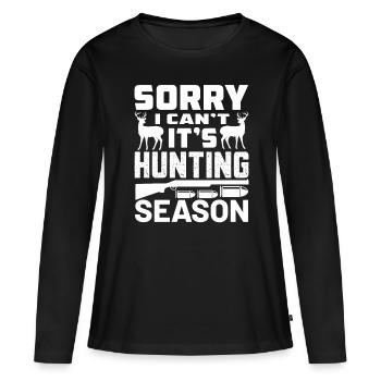 Jagen Jäger Hirsch Jagen Jagen Sprüche - Frauen Premium Bio Langarmshirt - Schwarz - Vorne - Julia (174cm)