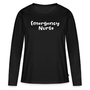 Infirmière infirmière - Infirmière d’urgence - T-shirt manches longues Premium bio Femme - noir - Devant - Julia (174cm)