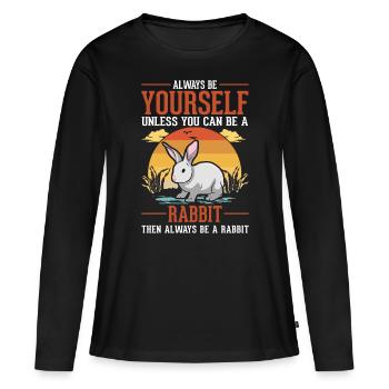 Lapin lapin lapin lapin - T-shirt manches longues Premium bio Femme - noir - Devant - Julia (174cm)