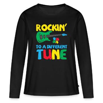 Rockin To Different Tune Guitar Autism Awareness M - T-shirt manches longues Premium bio Femme - noir - Devant - Julia (174cm)