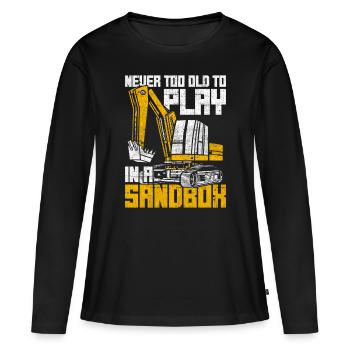 Le conducteur de pelle n’est jamais trop vieux pour jouer dans un bac à sable - T-shirt manches longues Premium bio Femme - noir - Devant - Julia (174cm)