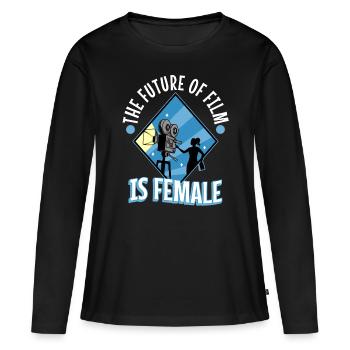 The Future Of Film Is Female - Women's Premium Organic Long Sleeve Shirt - black - Front - Julia (174cm)