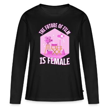 The Future Of Film Is Female - Frauen Premium Bio Langarmshirt - Schwarz - Vorne - Julia (174cm)