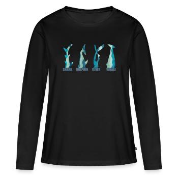 Histoires de queue Tail Tales - T-shirt manches longues Premium bio Femme - noir - Devant - Julia (174cm)