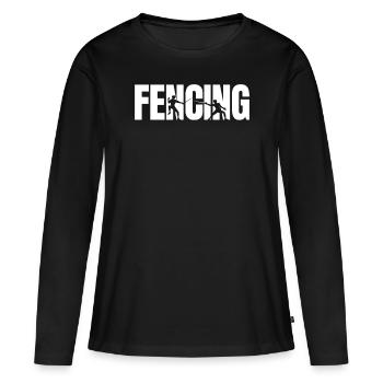 Duel d’escrime - T-shirt manches longues Premium bio Femme - noir - Devant - Julia (174cm)