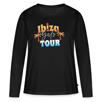 Équipe de fête à Ibiza - T-shirt manches longues Premium bio Femme - noir - Devant - Julia (174cm)