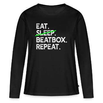 Beatboxer - Eat Sleep Beatbox Repeat - Beatboxing - T-shirt manches longues Premium bio Femme - noir - Devant - Julia (174cm)