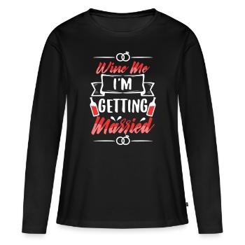 Je me marie - T-shirt manches longues Premium bio Femme - noir - Devant - Julia (174cm)