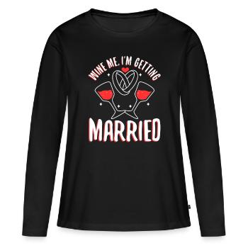 Je me marie - T-shirt manches longues Premium bio Femme - noir - Devant - Julia (174cm)