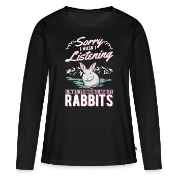Lapin lapin lapin lapin - T-shirt manches longues Premium bio Femme - noir - Devant - Julia (174cm)