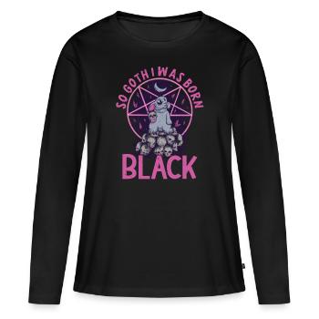 Satan Belzébuth Diable Gothique Pentagramme Mystique - T-shirt manches longues Premium bio Femme - noir - Devant - Julia (174cm)