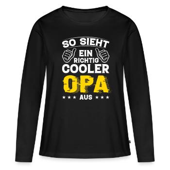 Opa Opa Geburtstag Opa Sprüche Bester Opa - Frauen Premium Bio Langarmshirt - Schwarz - Vorne - Julia (174cm)
