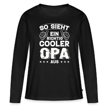 Opa Opa Geburtstag Opa Sprüche Bester Opa - Frauen Premium Bio Langarmshirt - Schwarz - Vorne - Julia (174cm)