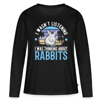 Lapin lapin lapin lapin - T-shirt manches longues Premium bio Femme - noir - Devant - Julia (174cm)