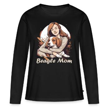 Beagle Mama - Dog Lovers Gift Idea - Women's Premium Organic Long Sleeve Shirt - black - Front - Julia (174cm)