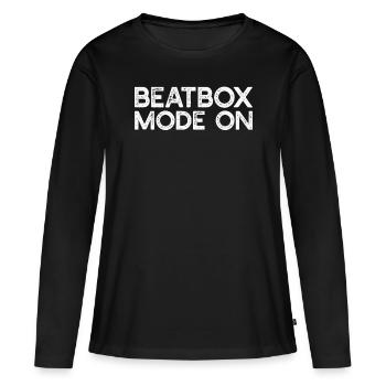 Beatboxing Beatboxer - Mode Beatbox activé - T-shirt manches longues Premium bio Femme - noir - Devant - Julia (174cm)