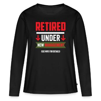Sous la nouvelle direction, voir Pension d’épouse pour plus de détails - T-shirt manches longues Premium bio Femme - noir - Devant - Julia (174cm)