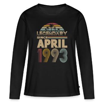 30th Birthday Vintage April 1993 Legendary 1993 - Women's Premium Organic Long Sleeve Shirt - black - Front - Julia (174cm)