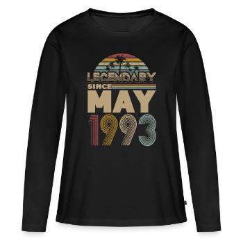 30th Birthday Vintage May 1993 Legendary 1993 - Women's Premium Organic Long Sleeve Shirt - black - Front - Julia (174cm)