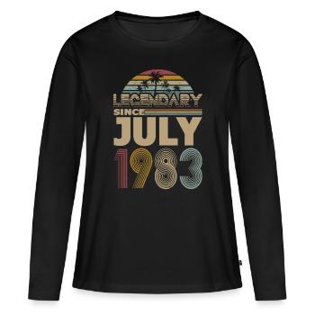 40e anniversaire Juillet 1983 Légendaire 1983 - T-shirt manches longues Premium bio Femme - noir - Devant - Julia (174cm)