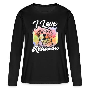 J’adore Retriever Pet Retrievers Dog - T-shirt manches longues Premium bio Femme - noir - Devant - Julia (174cm)