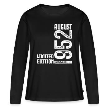 Geschenk August 1952. Geburtstag August 1952. August - Frauen Premium Bio Langarmshirt - Schwarz - Vorne - Julia (174cm)