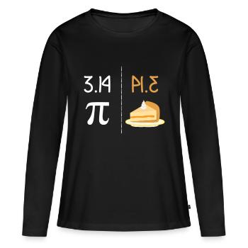 Lustiges PI Spiegelbild von 3.14 ist PIE Thanksgivingm - Frauen Premium Bio Langarmshirt - Schwarz - Vorne - Julia (174cm)