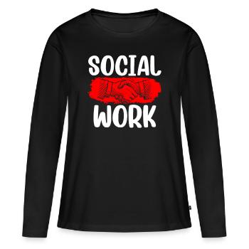 Social Work Social Work Social Worker Profession - Women's Premium Organic Long Sleeve Shirt - black - Front - Julia (174cm)