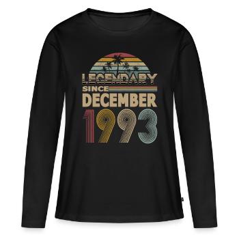 30. Geburtstag Jahrgang Dezember 1993 Legendary - Frauen Premium Bio Langarmshirt - Schwarz - Vorne - Julia (174cm)