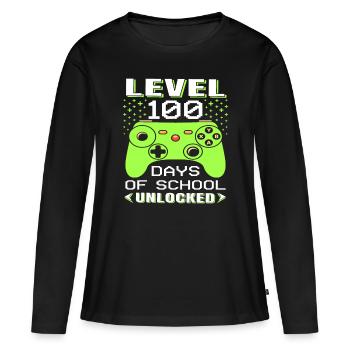 Video Gamer Student 100th Day Teacher 100 Days of - Women's Premium Organic Long Sleeve Shirt - black - Front - Julia (174cm)