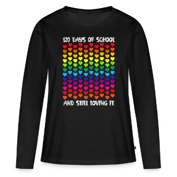Alles Gute zum 120. Schultag Lehramtsschüler - Frauen Premium Bio Langarmshirt - Schwarz - Vorne - Julia (174cm)