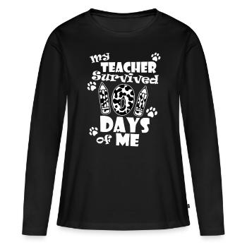 My Teacher Survived 101 days of Me School Dalmatia - Women's Premium Organic Long Sleeve Shirt - black - Front - Julia (174cm)