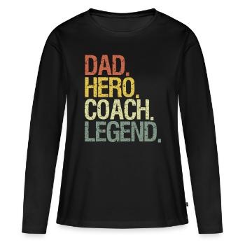 Papa Coach - Frauen Premium Bio Langarmshirt - Schwarz - Vorne - Julia (174cm)
