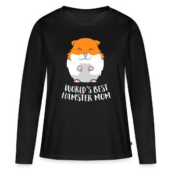 Le meilleur cadeau de maman hamster drôle de maman hamster au monde - T-shirt manches longues Premium bio Femme - noir - Devant - Julia (174cm)