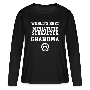 Le meilleur chien miniature Schnauzer Grand-mère au monde - T-shirt manches longues Premium bio Femme - noir - Devant - Julia (174cm)
